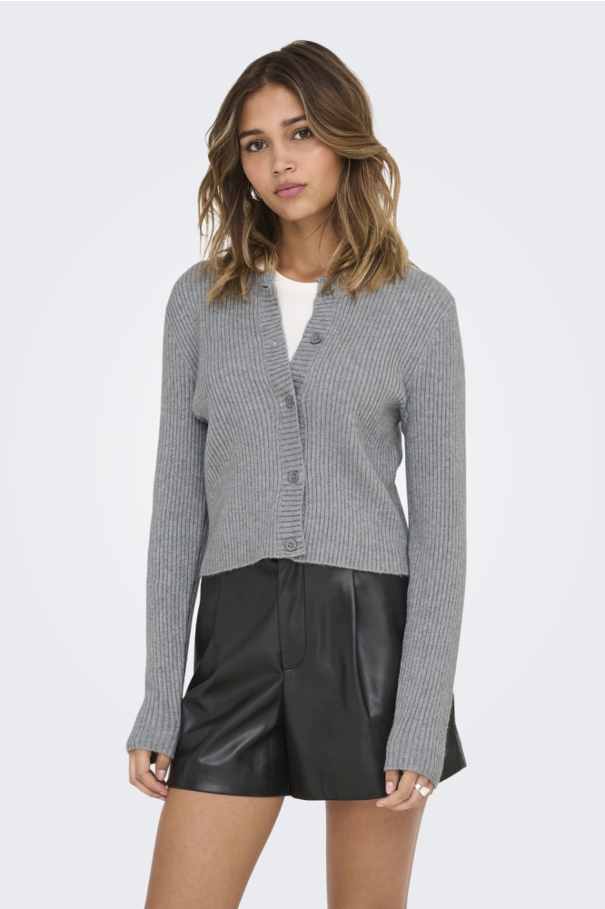 ONLKATIA LIFE LS BUTTON CARDI KNT N 15311840 Ultimate Grey/W. Melange